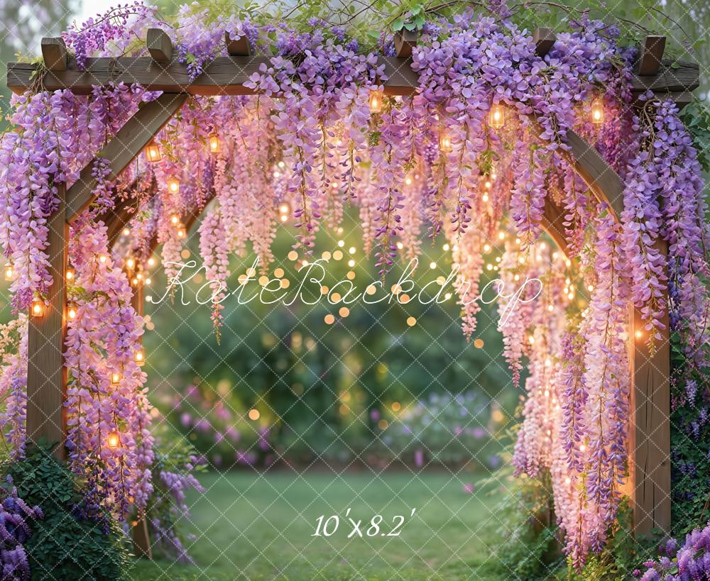 Kate Wisteria Flower Arch Garden Lights Backdrop Designed by Kate Image - Kate Backdrop AU