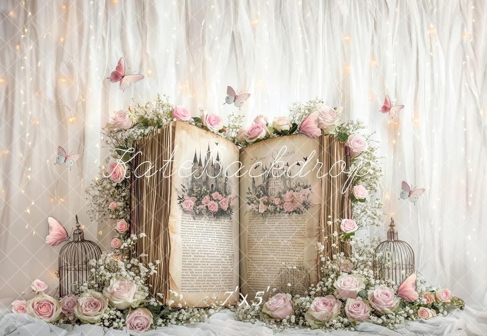 Kate Fairy Tale Book Flower Backdrop Designed by Ashley Paul