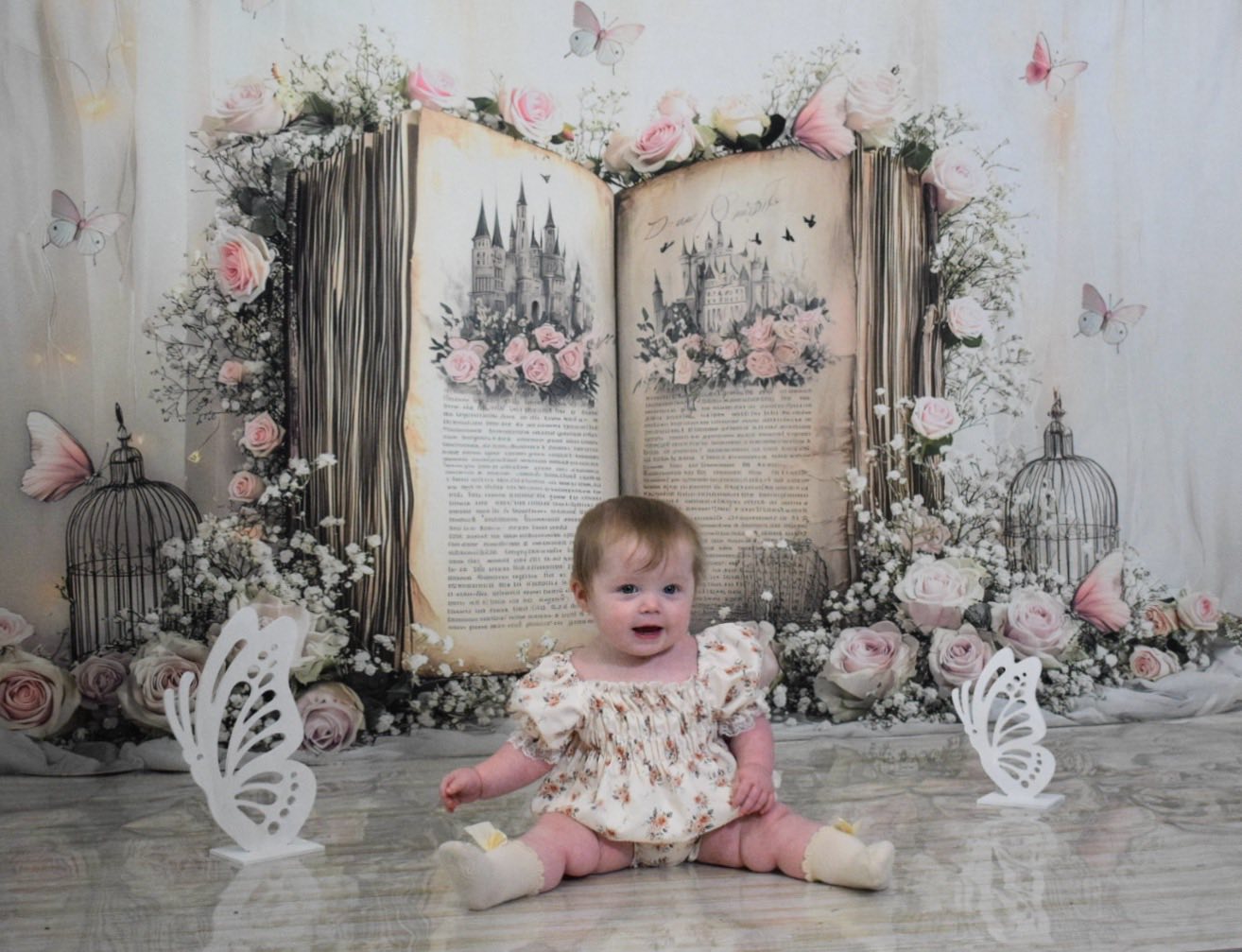 Kate Fairy Tale Book Flower Backdrop Designed by Ashley Paul - Kate Backdrop AU
