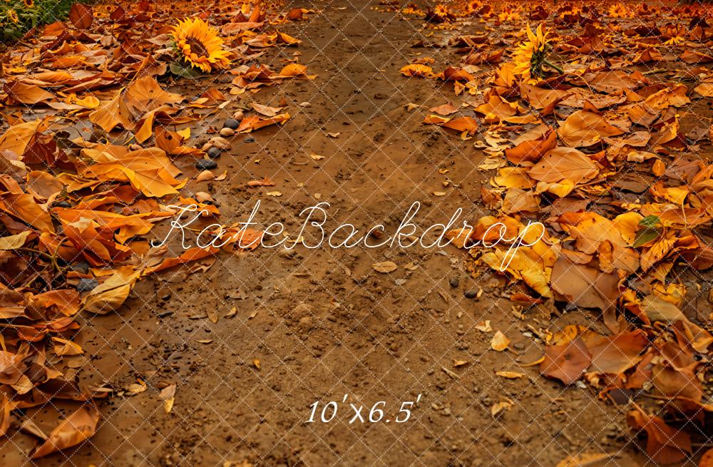 Kate Autumn Leaves Mud Road Backdrop Designed by Chain Photography - Kate Backdrop AU