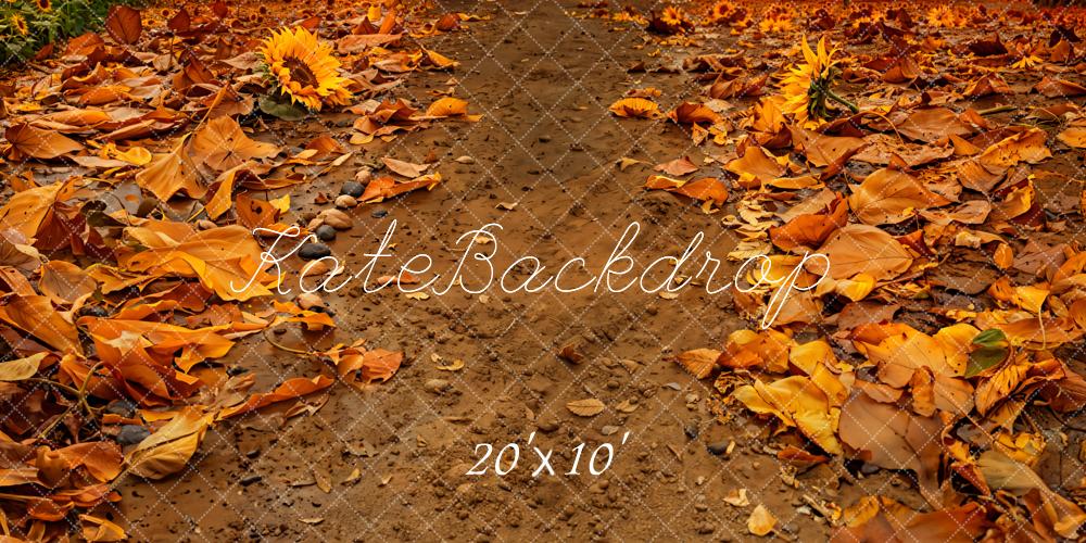 Kate Autumn Leaves Mud Road Backdrop Designed by Chain Photography - Kate Backdrop AU