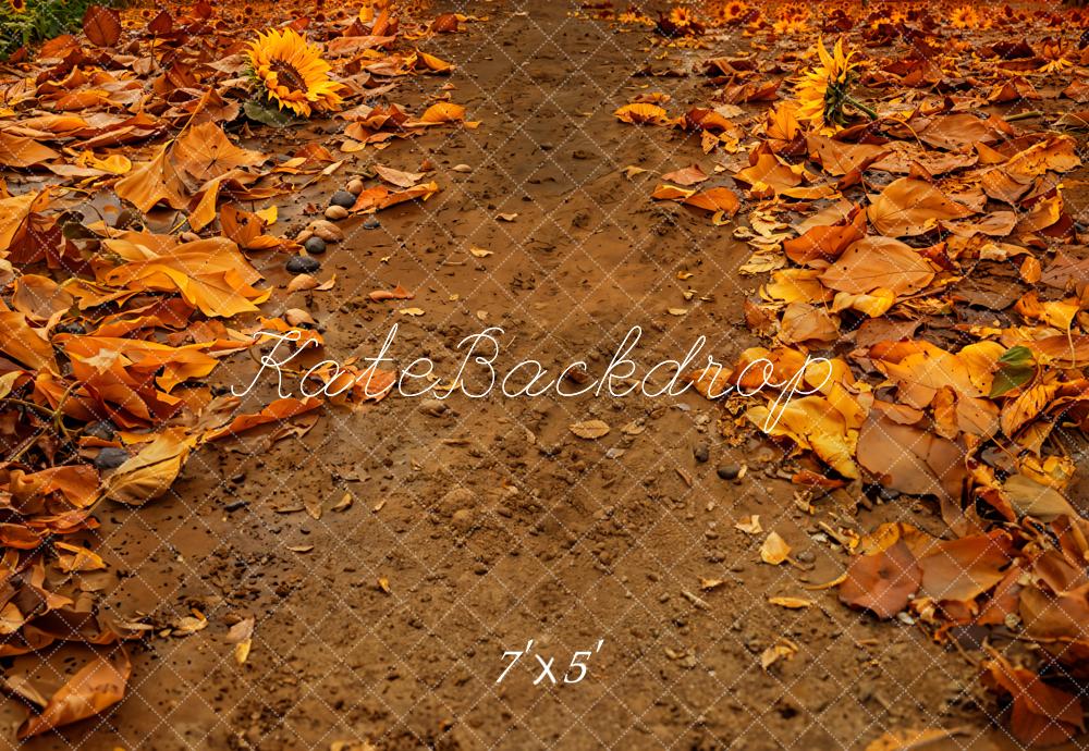 Kate Autumn Leaves Mud Road Backdrop Designed by Chain Photography - Kate Backdrop AU