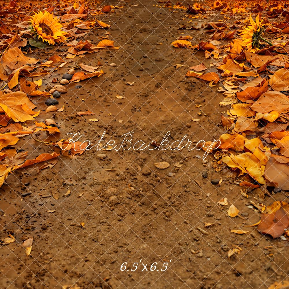 Kate Autumn Leaves Mud Road Backdrop Designed by Chain Photography - Kate Backdrop AU