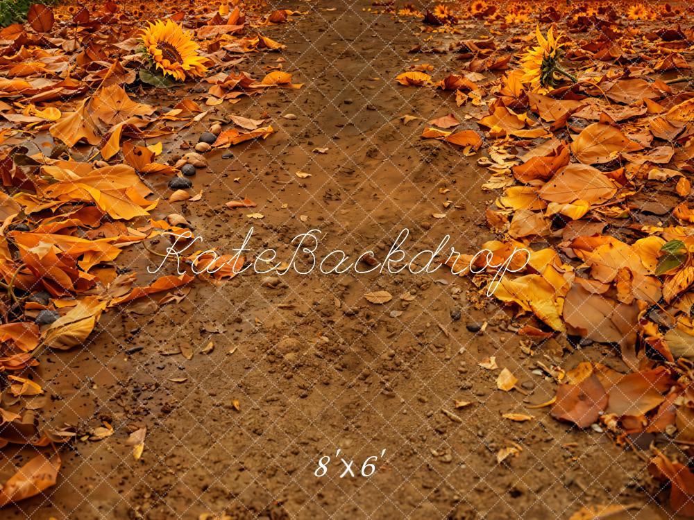 Kate Autumn Leaves Mud Road Backdrop Designed by Chain Photography - Kate Backdrop AU