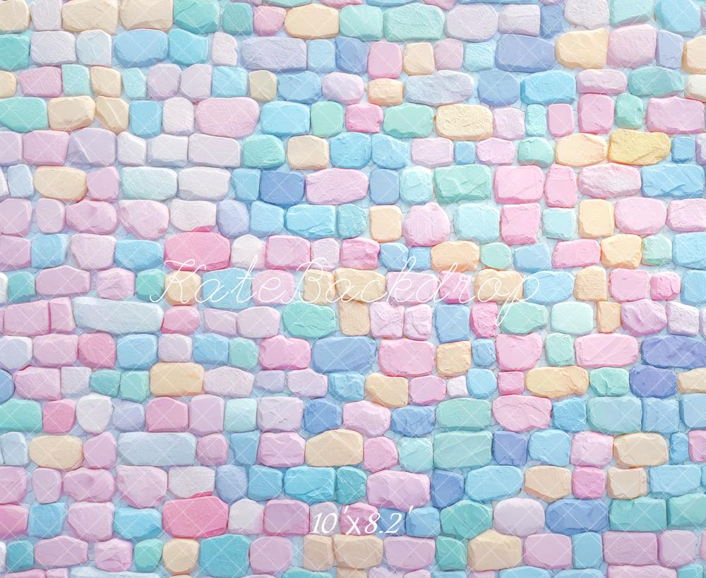 Kate Candy Colored Stone Wall Backdrop Designed by Mini MakeBelieve - Kate Backdrop AU