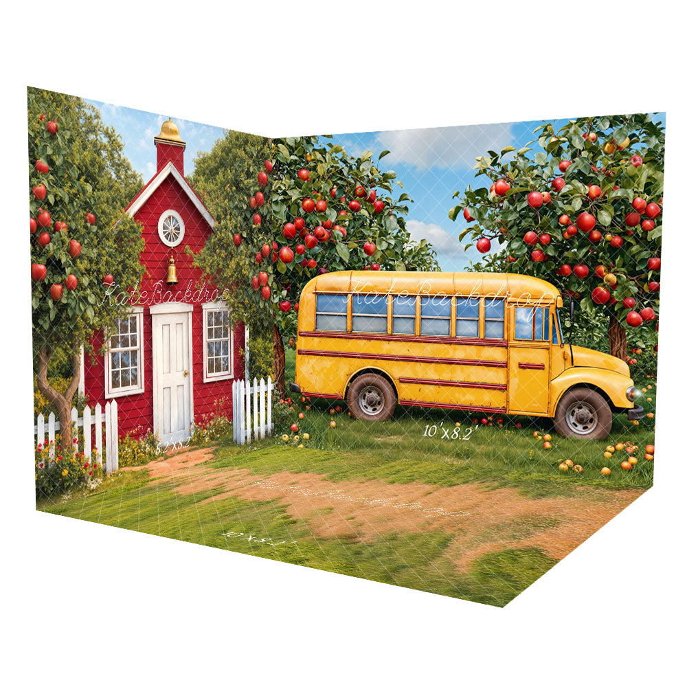 Kate Back to School Bus Room Set(8ftx8ft&10ftx8ft&8ftx10ft) - Kate Backdrop AU