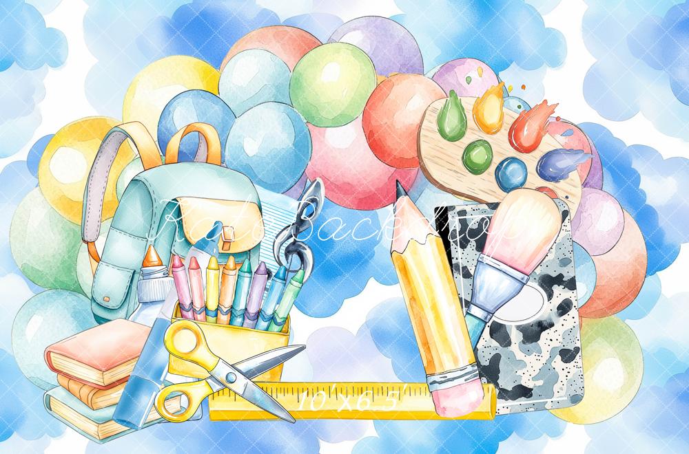 Kate Watercolor School Backdrop Designed by Mini MakeBelieve