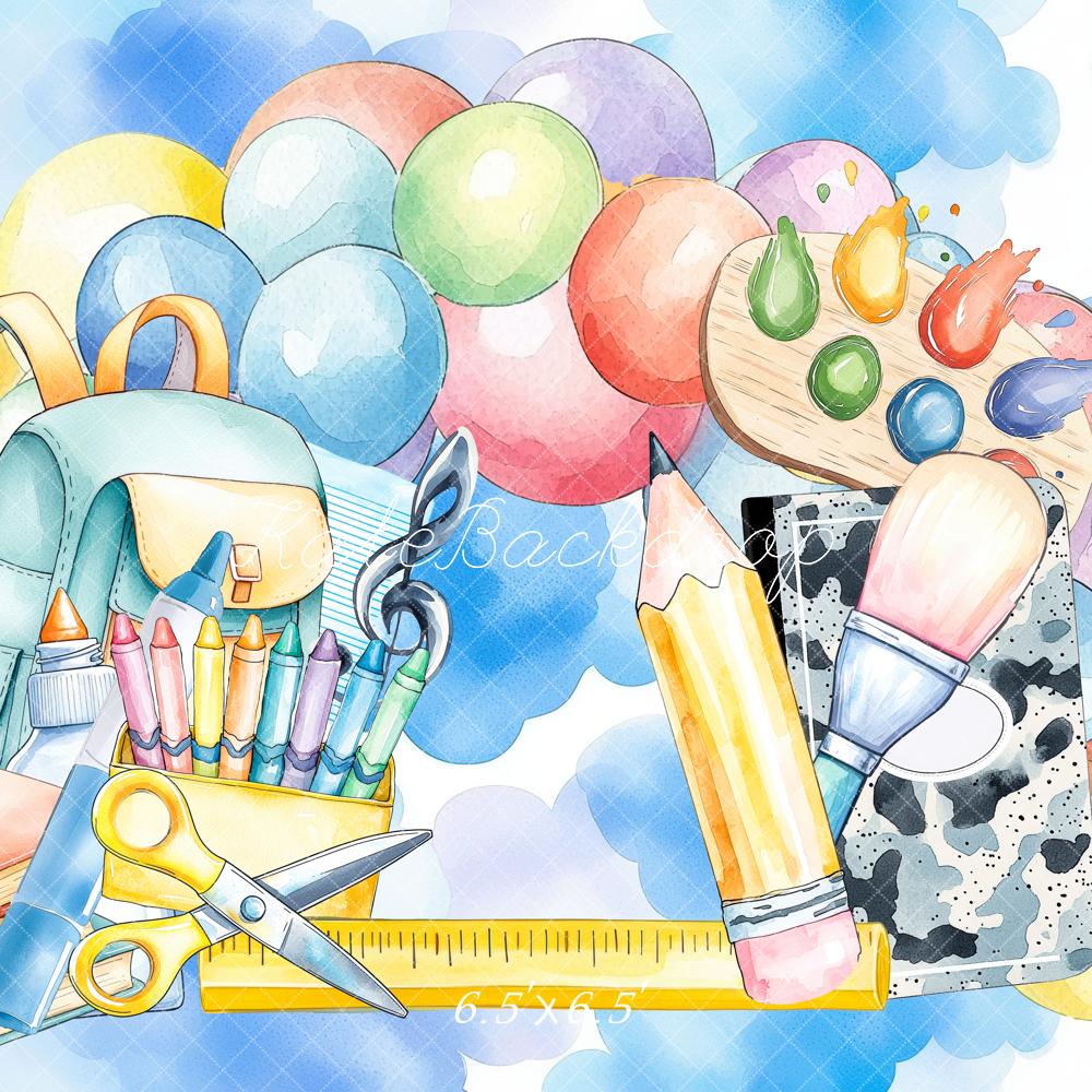 Kate Watercolor School Backdrop Designed by Mini MakeBelieve