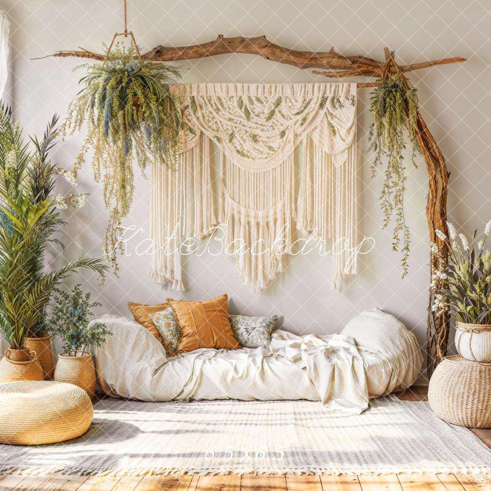 Kate Boho Macrame Plant Arch Cozy Sofa Backdrop Designed by Emetselch - Kate Backdrop AU
