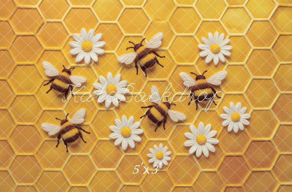 Kate Yellow Bees Wall Backdrop Designed by Ashley Paul - Kate Backdrop AU