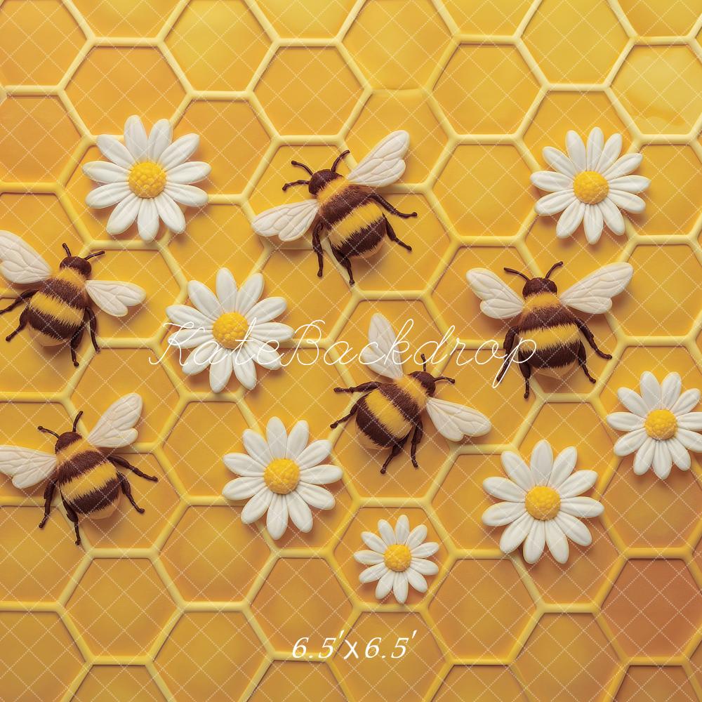 Kate Yellow Bees Wall Backdrop Designed by Ashley Paul - Kate Backdrop AU