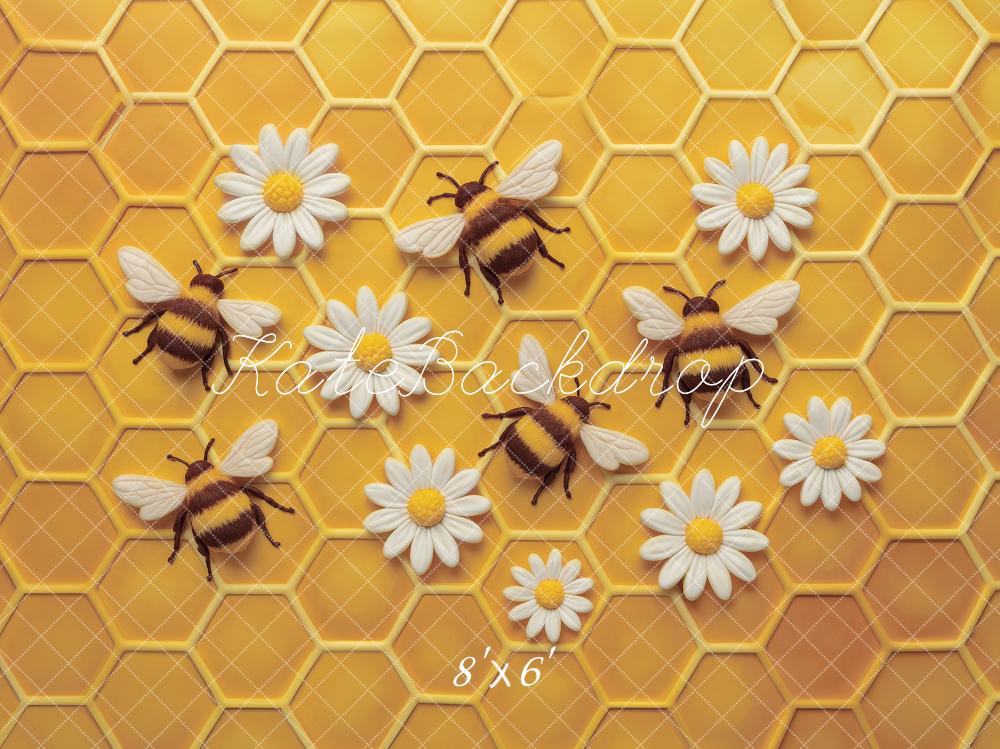Kate Yellow Bees Wall Backdrop Designed by Ashley Paul - Kate Backdrop AU