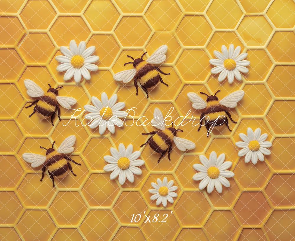 Kate Yellow Bees Wall Backdrop Designed by Ashley Paul - Kate Backdrop AU