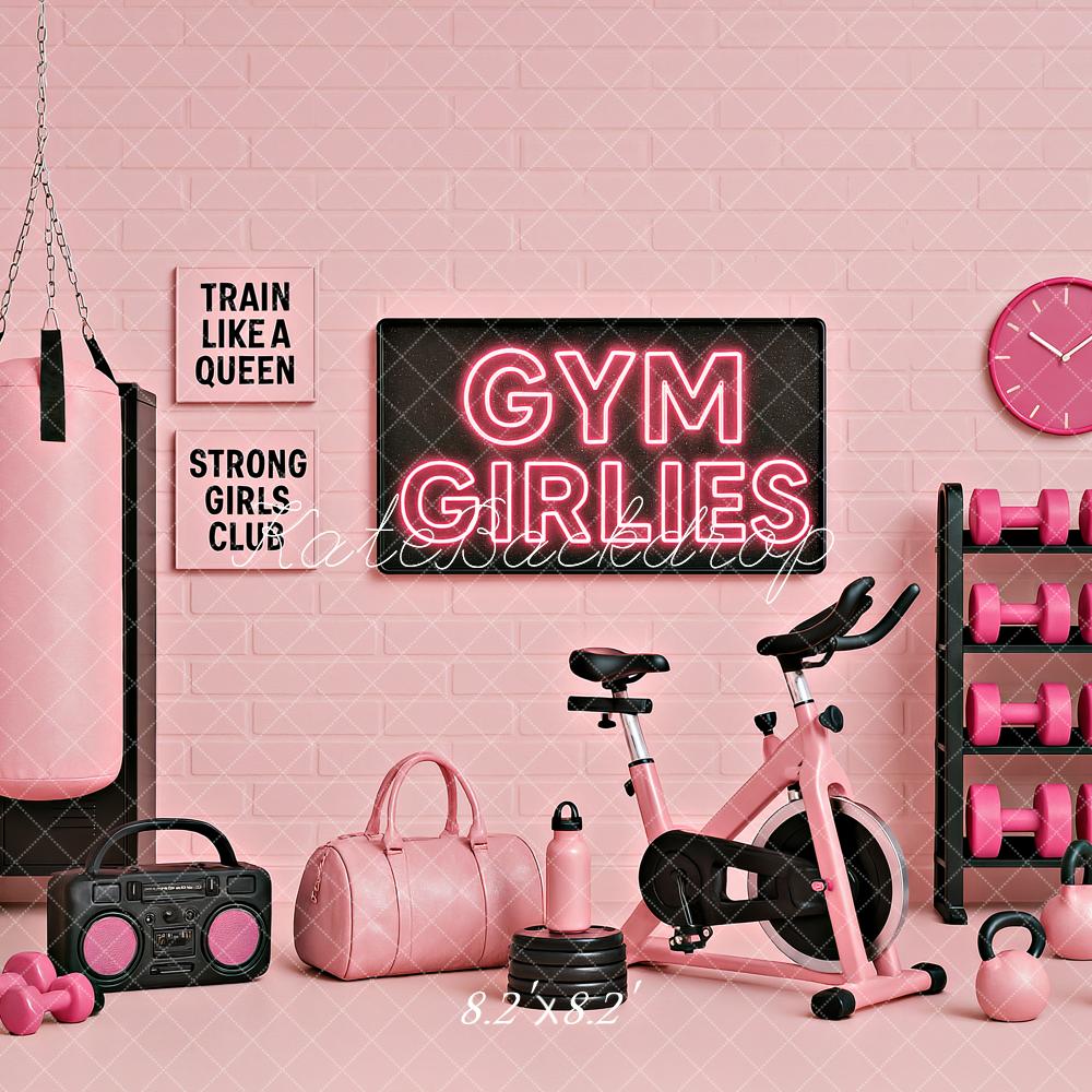 Kate Girlies Gym Soft Pink Backdrop Designed by Ashley Paul - Kate Backdrop AU