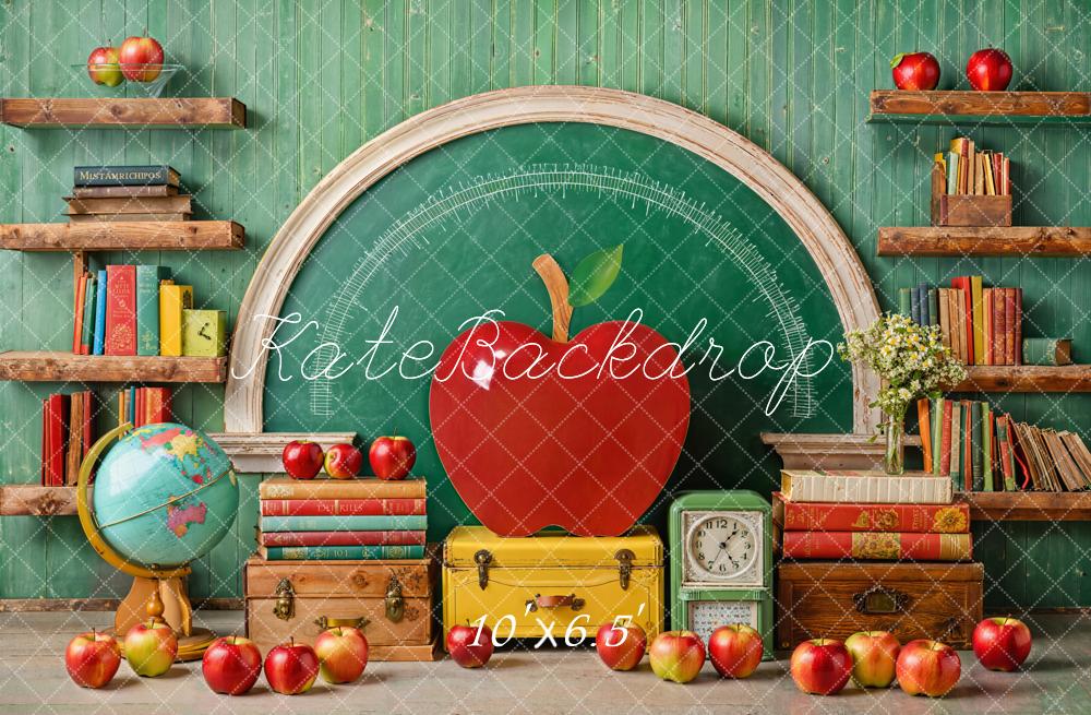 Kate Back to School Backdrop Red Apple Designed by Emetselch