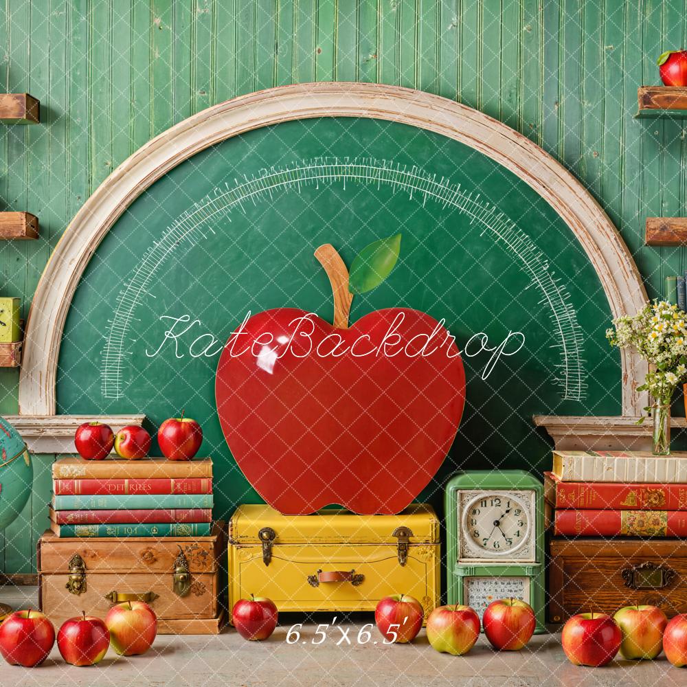 Kate Back to School Backdrop Red Apple Designed by Emetselch