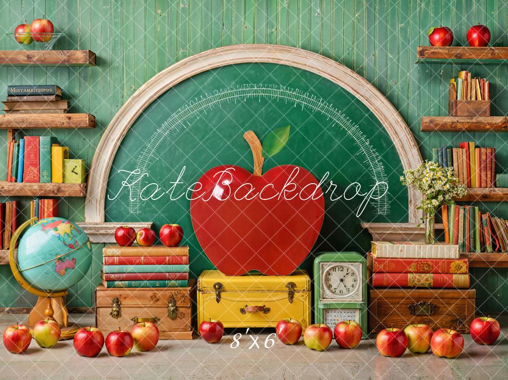 Kate Back to School Backdrop Red Apple Designed by Emetselch