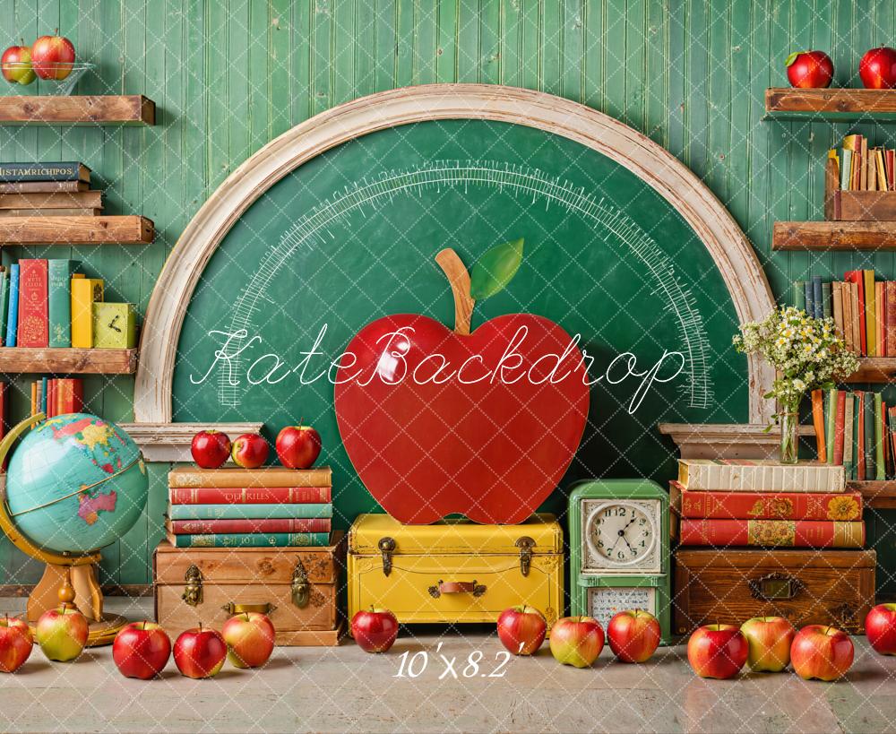 Kate Back to School Backdrop Red Apple Designed by Emetselch