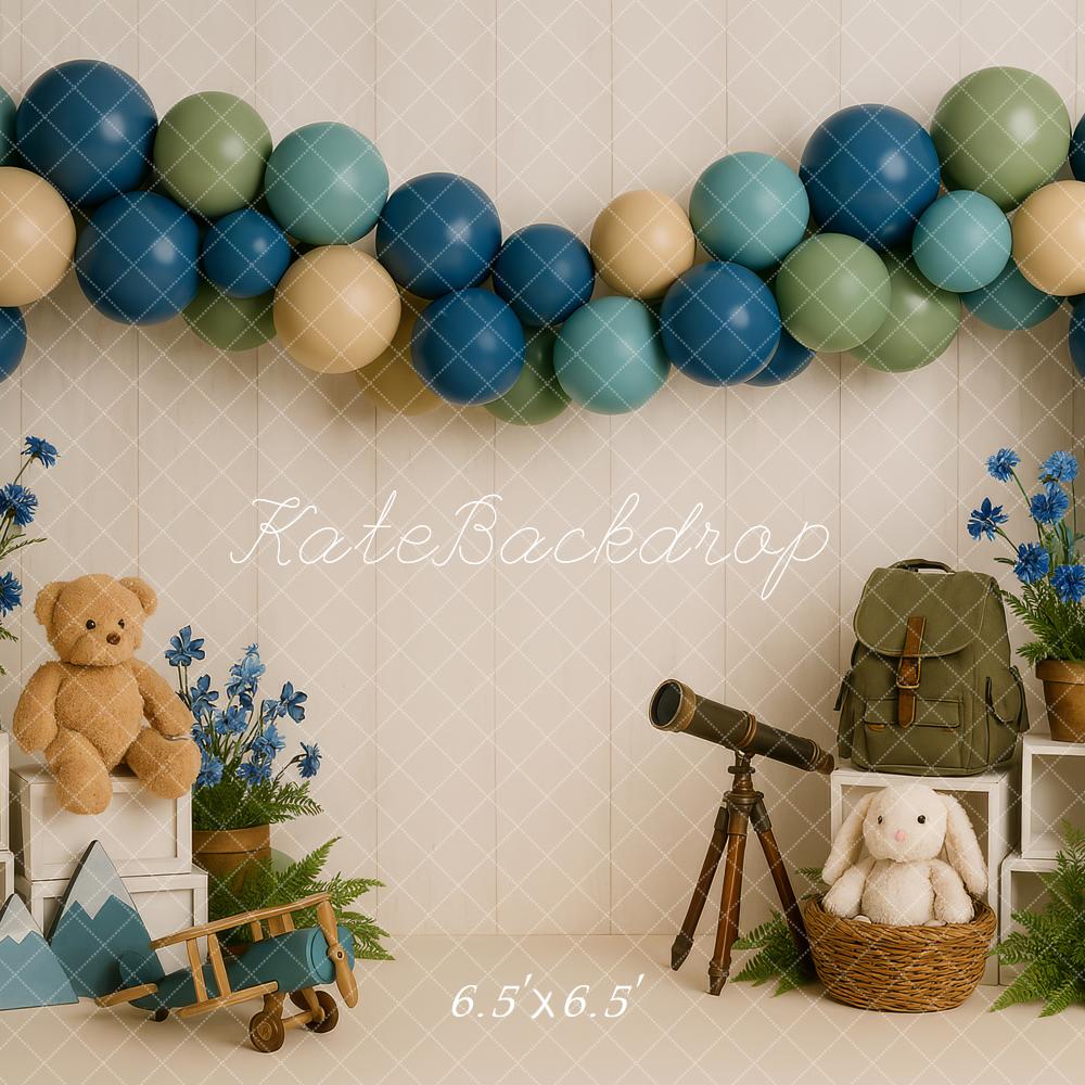 Kate Balloon Adventure Backdrop Smash Cake Designed by Patty Roberts - Kate Backdrop AU
