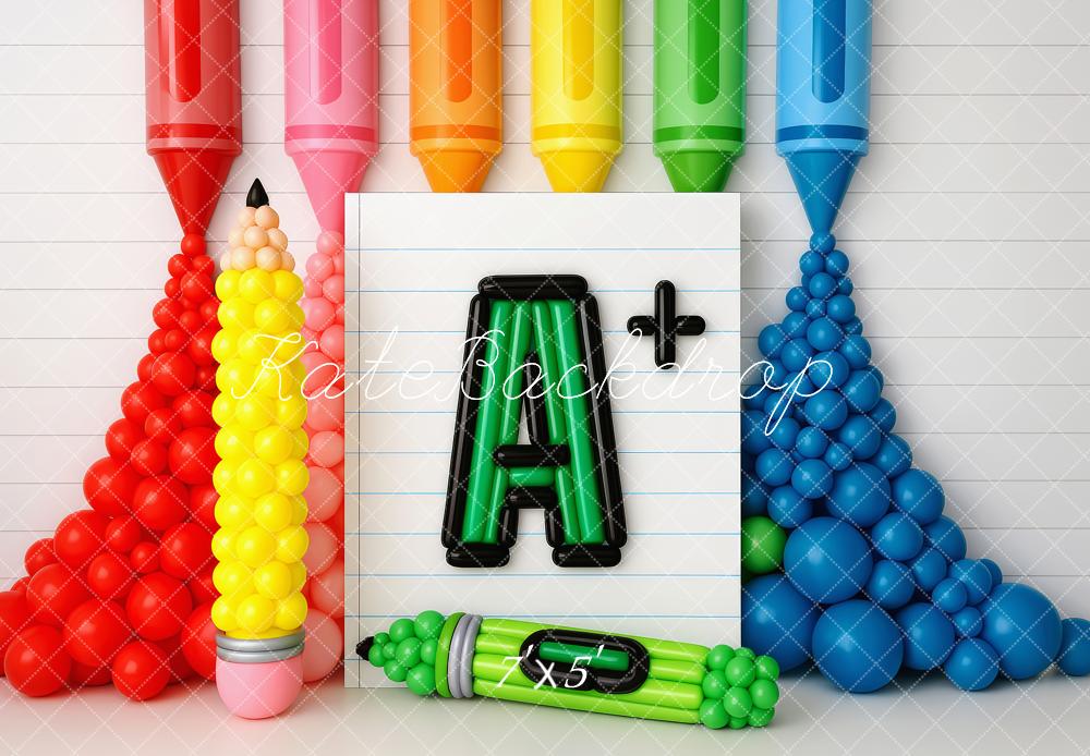 Kate Bright Balloons Back To School Backdrop Designed by Patty Roberts - Kate Backdrop AU