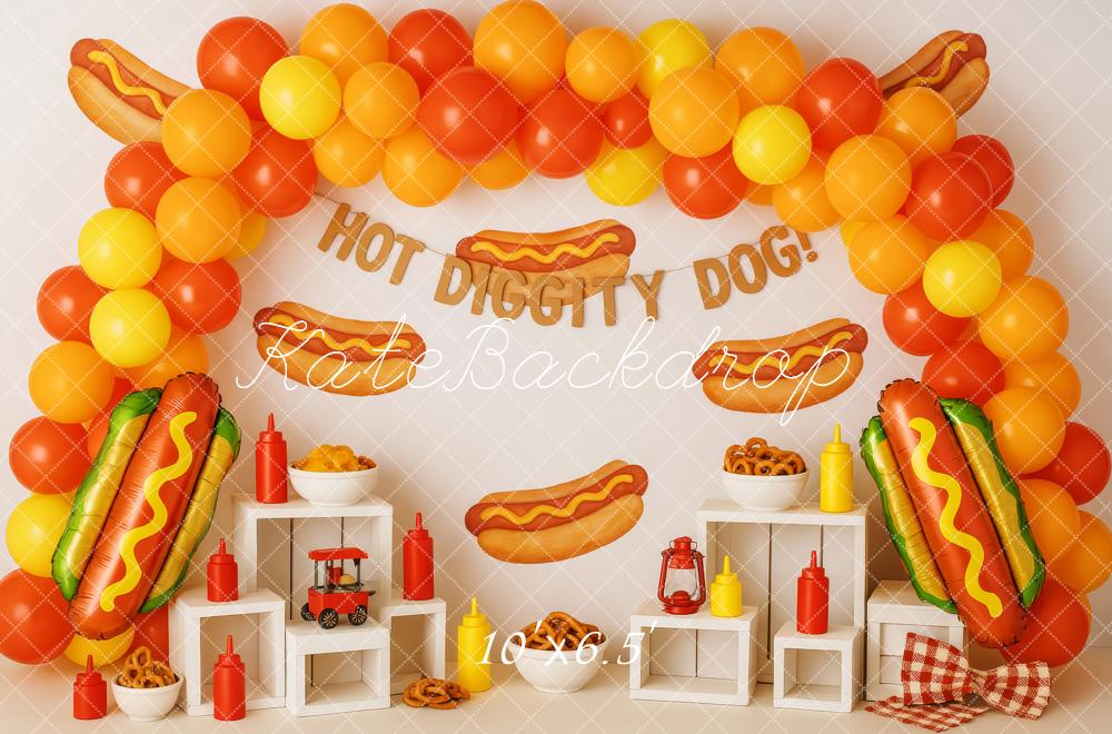 Kate Hot Dog Cake Smash Backdrop Designed by Patty Roberts - Kate Backdrop AU