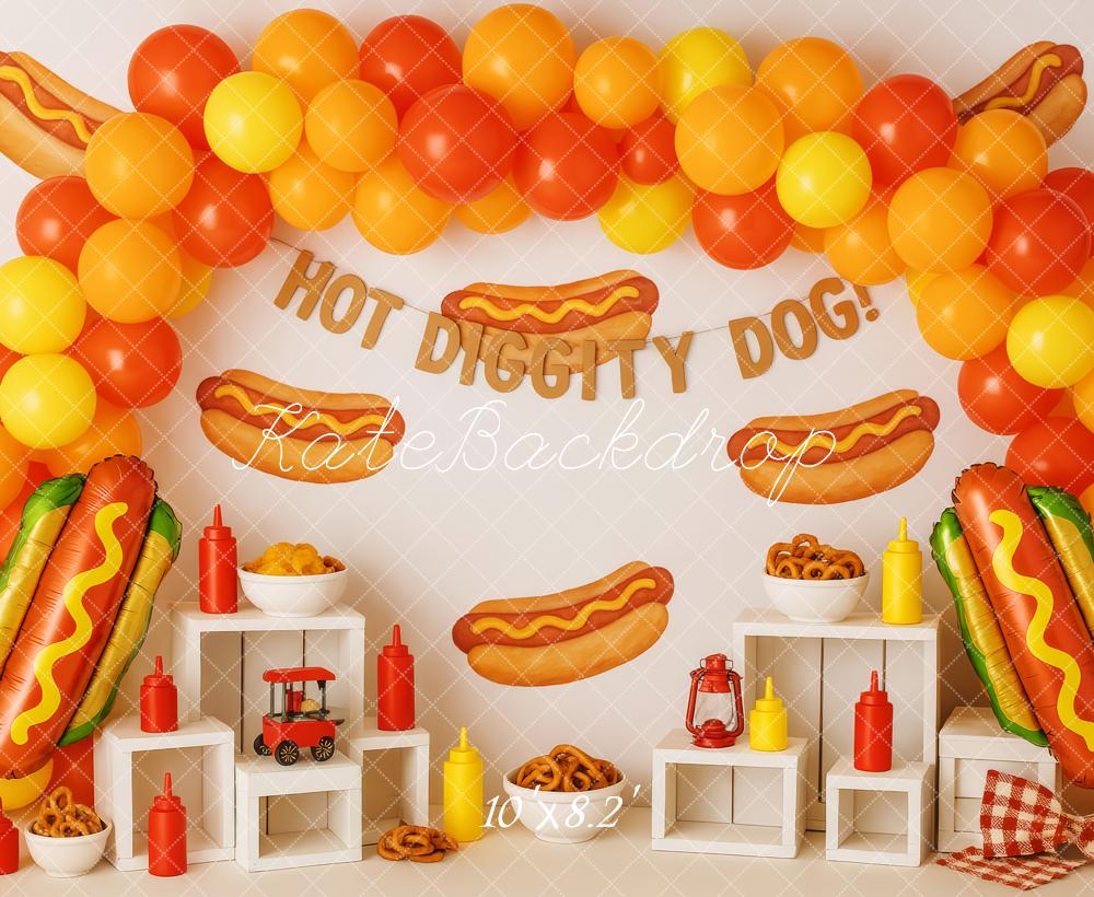 Kate Hot Dog Cake Smash Backdrop Designed by Patty Roberts - Kate Backdrop AU