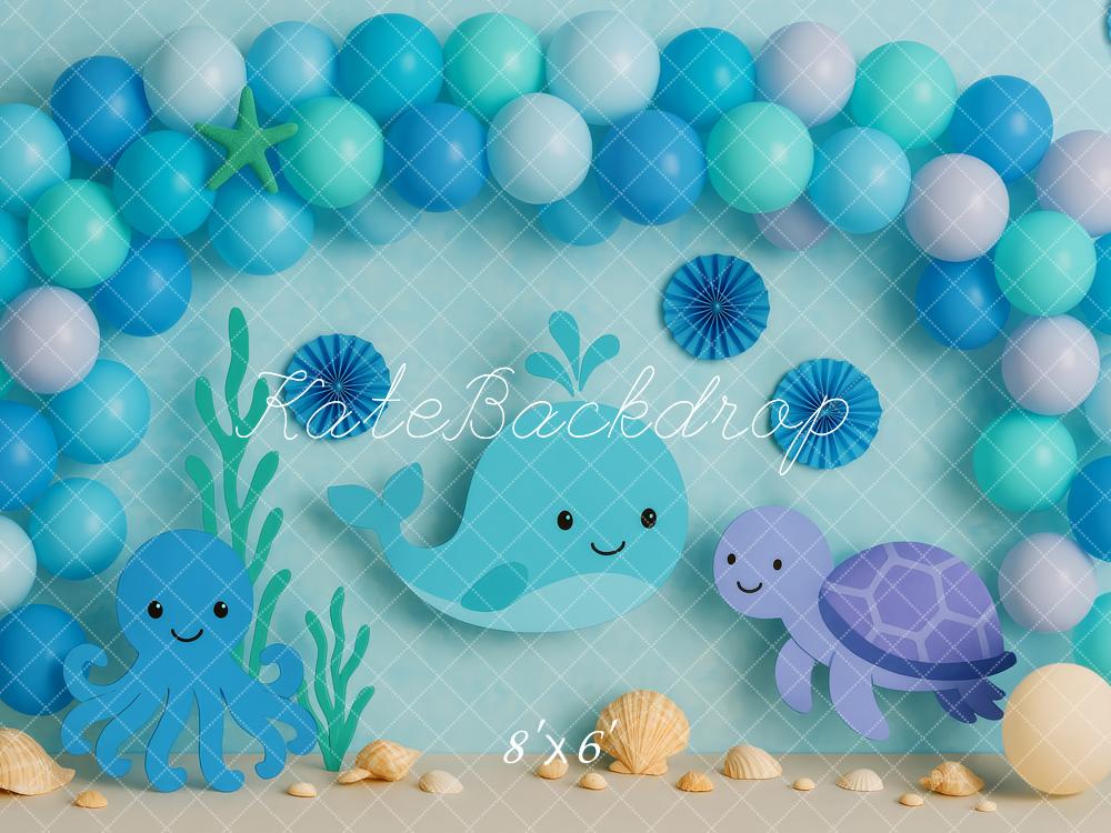 Kate Under the Sea Blue Ocean Backdrop Designed by Patty Roberts - Kate Backdrop AU