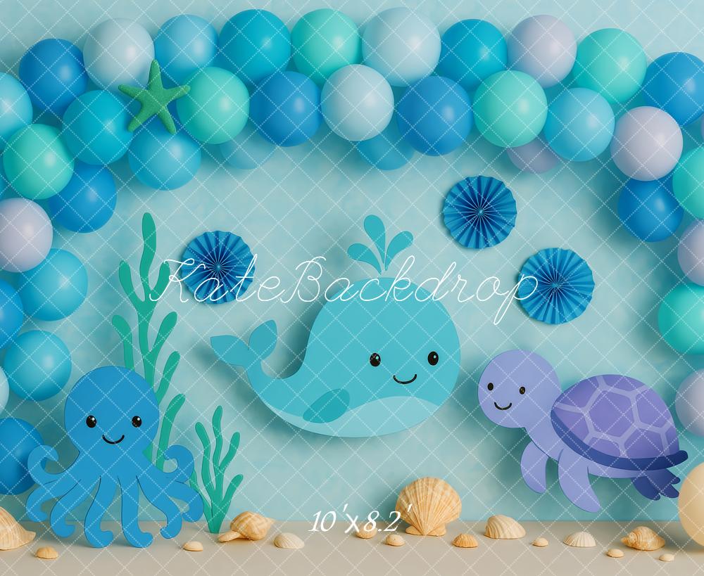 Kate Under the Sea Blue Ocean Backdrop Designed by Patty Roberts - Kate Backdrop AU