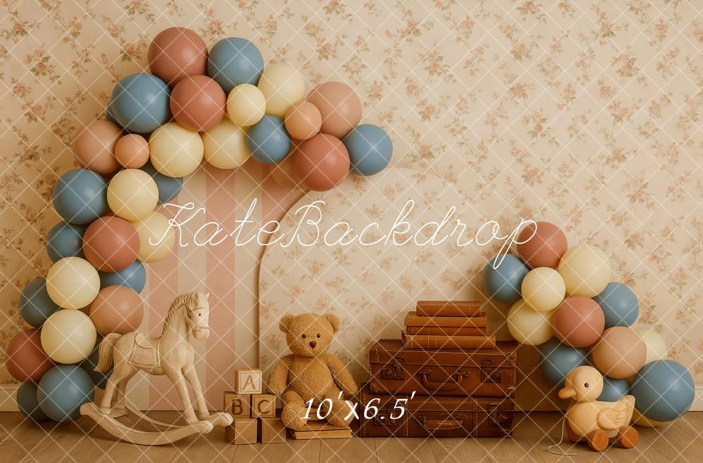 Kate Vintage Teddy Bear Suitcase Backdrop Designed by Patty Roberts - Kate Backdrop AU