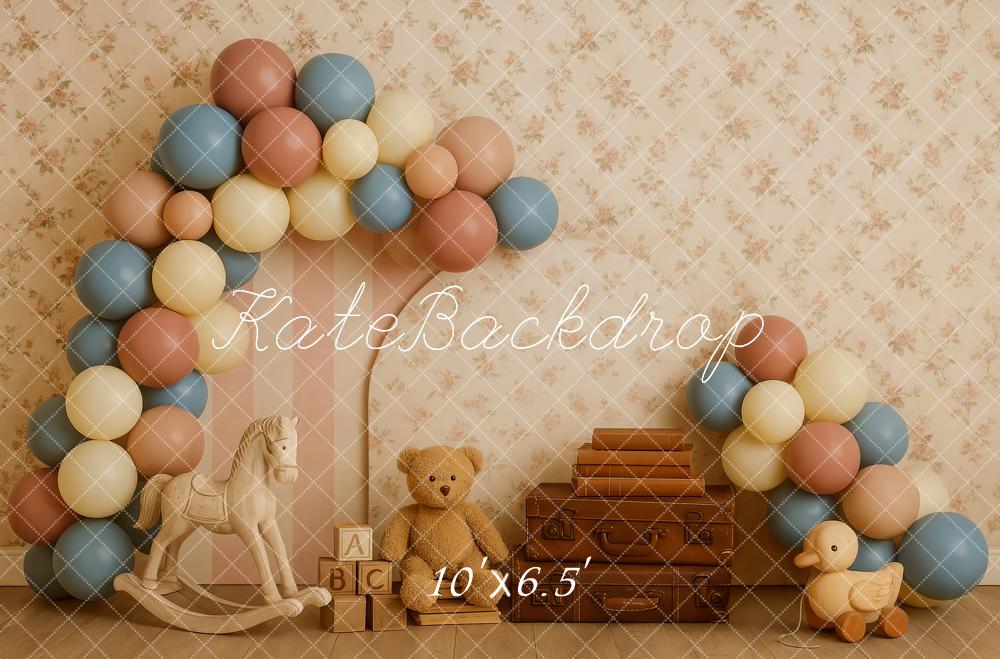 Kate Vintage Teddy Bear Suitcase Backdrop Designed by Patty Roberts