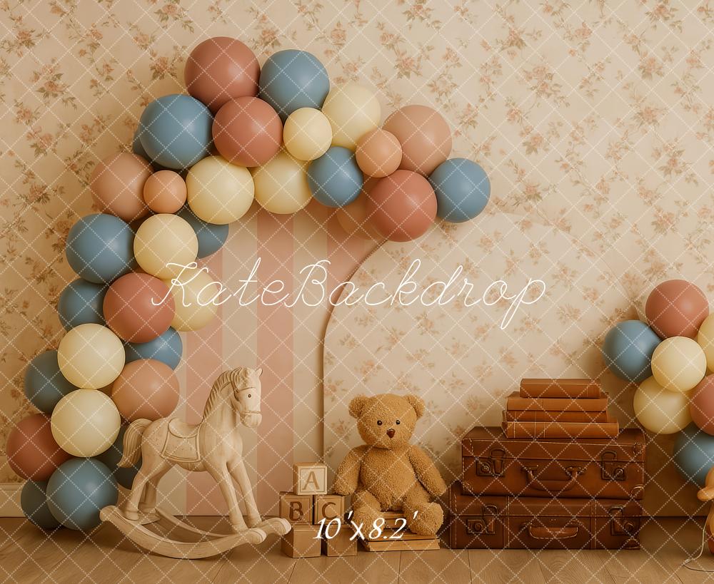 Kate Vintage Teddy Bear Suitcase Backdrop Designed by Patty Roberts