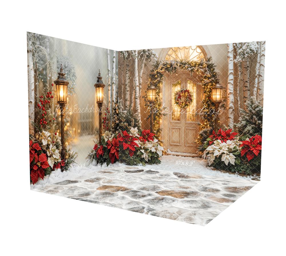 Kate Christmas Street Lights Trees Room Set - Kate Backdrop AU