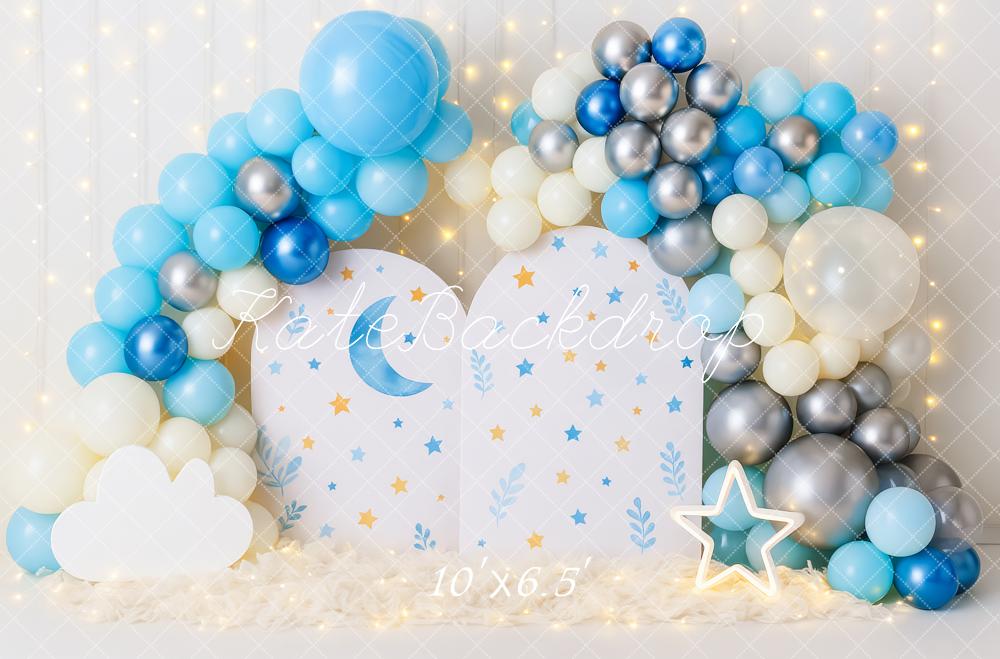 Kate Blue Smash Cake Balloons Backdrop Designed by Patty Roberts