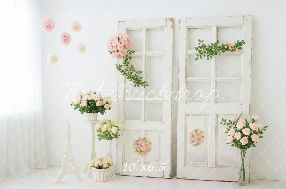 Kate Elegant White Panels Paris Style Backdrop Designed by Patty Roberts