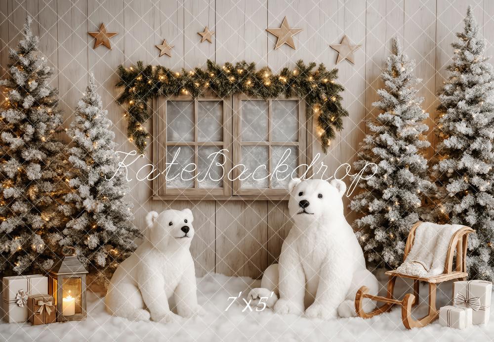Kate Elegant White Christmas Bears Backdrop Designed by Patty Roberts