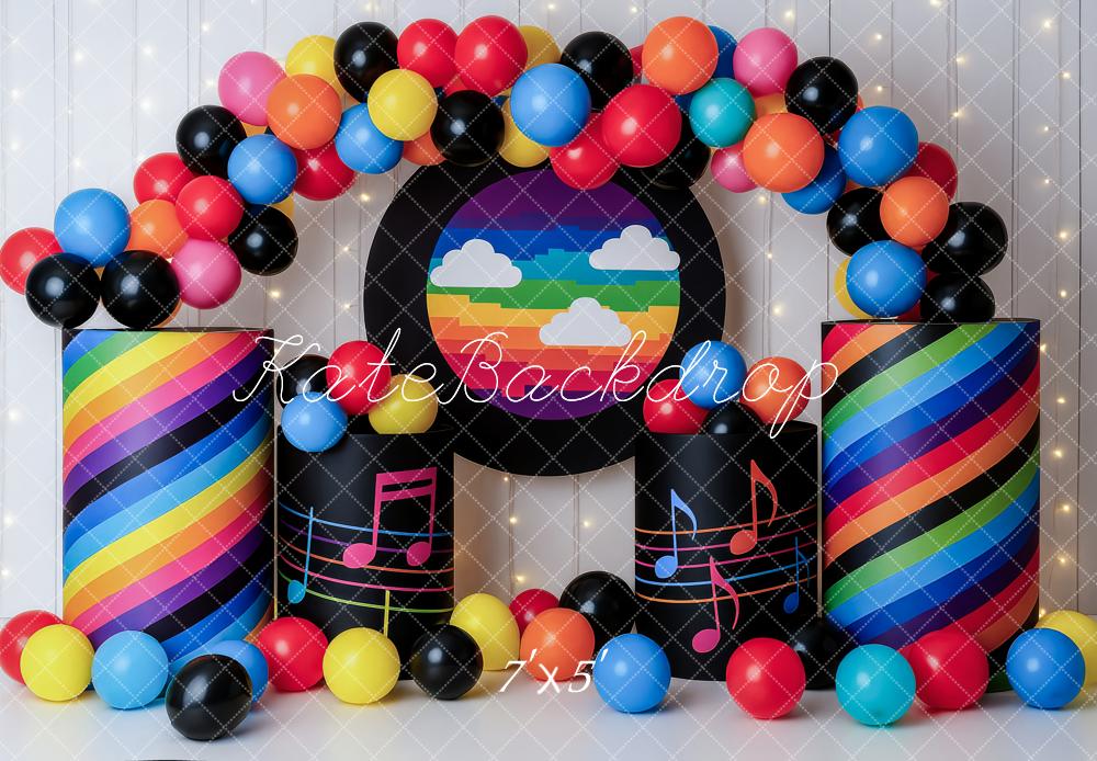 Kate Rainbow Music Party Backdrop Designed by Patty Roberts - Kate Backdrop AU