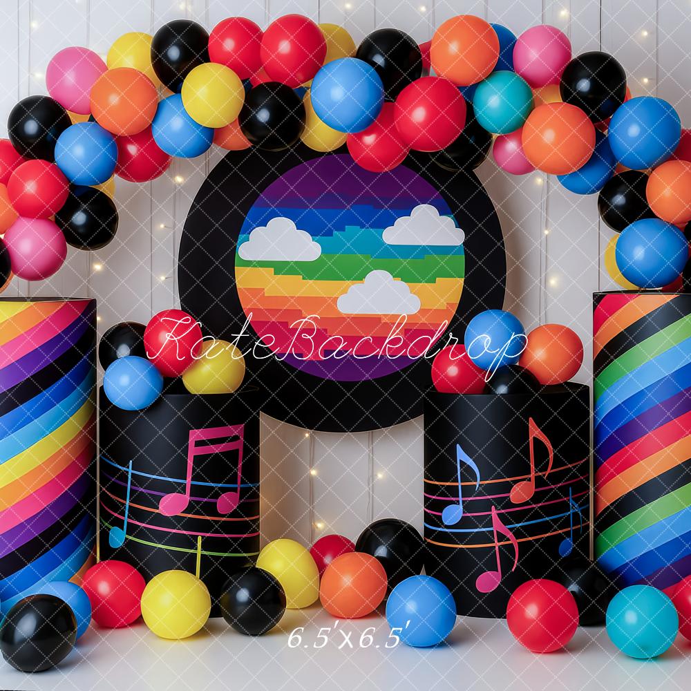 Kate Rainbow Music Party Backdrop Designed by Patty Roberts - Kate Backdrop AU