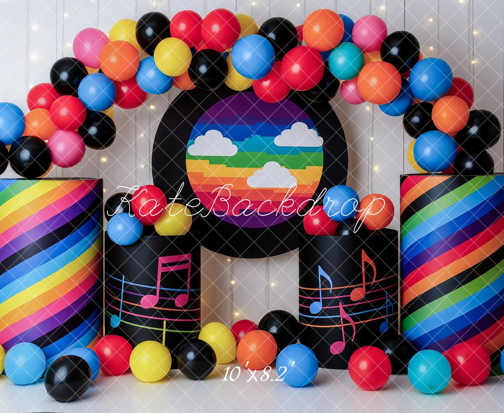 Kate Rainbow Music Party Backdrop Designed by Patty Roberts - Kate Backdrop AU