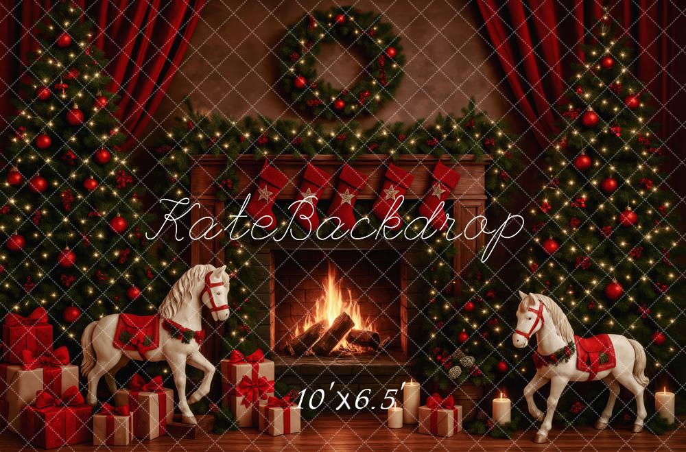 Kate Santa’s Fireplace Gifts Backdrop Designed by Patty Roberts