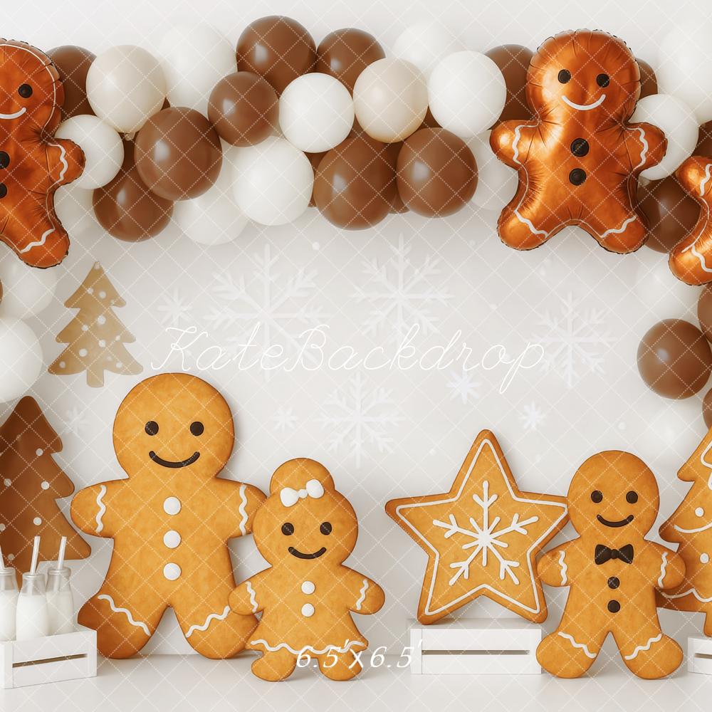 Kate Gingerbread Balloon Christmas Backdrop Designed by Patty Roberts - Kate Backdrop AU