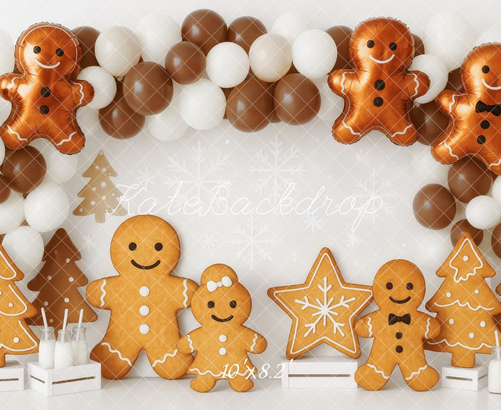 Kate Gingerbread Balloon Christmas Backdrop Designed by Patty Roberts - Kate Backdrop AU