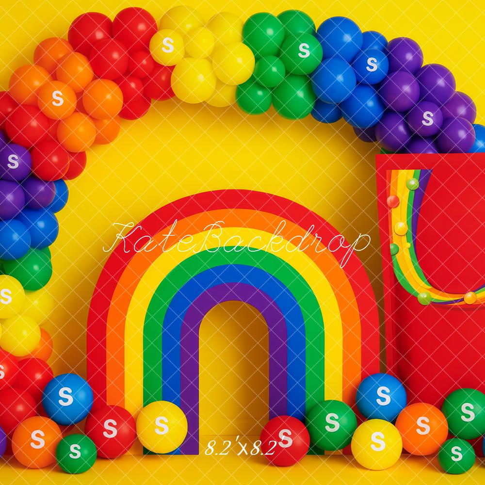 Kate Vibrant Rainbow Cake Smash Arch Backdrop Designed by Patty Roberts