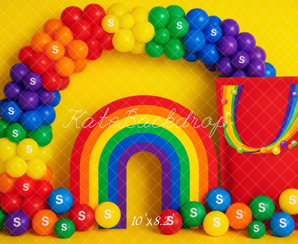 Kate Vibrant Rainbow Cake Smash Arch Backdrop Designed by Patty Roberts