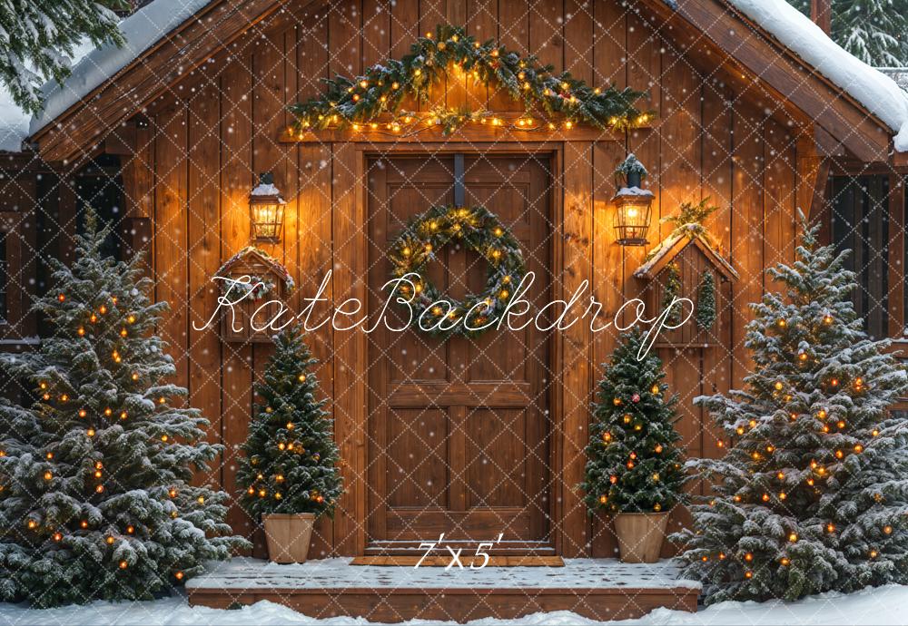 Kate Christmas Log House Backdrop Designed by Emetselch - Kate Backdrop AU