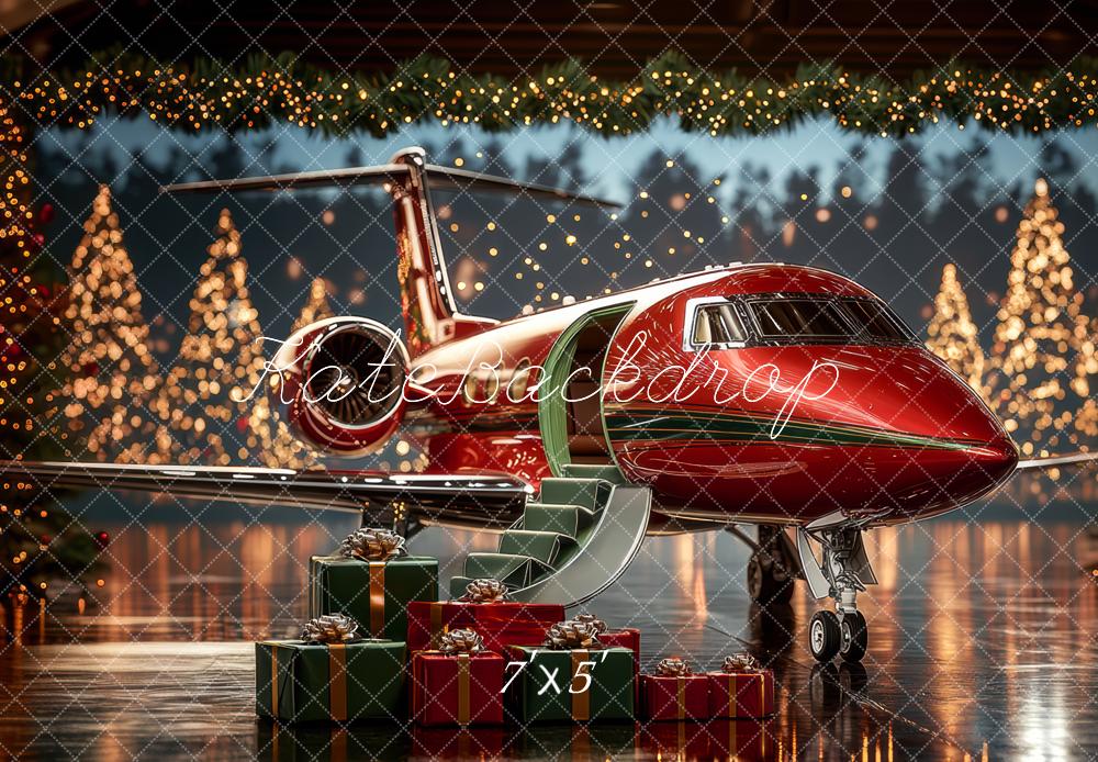 Kate Christmas Jet Vacation Backdrop Designed by Mini MakeBelieve - Kate Backdrop AU