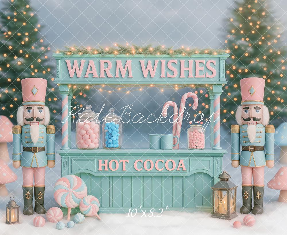 Kate Hot Cocoa Nutcracker Christmas Backdrop Designed by Ashley Paul - Kate Backdrop AU