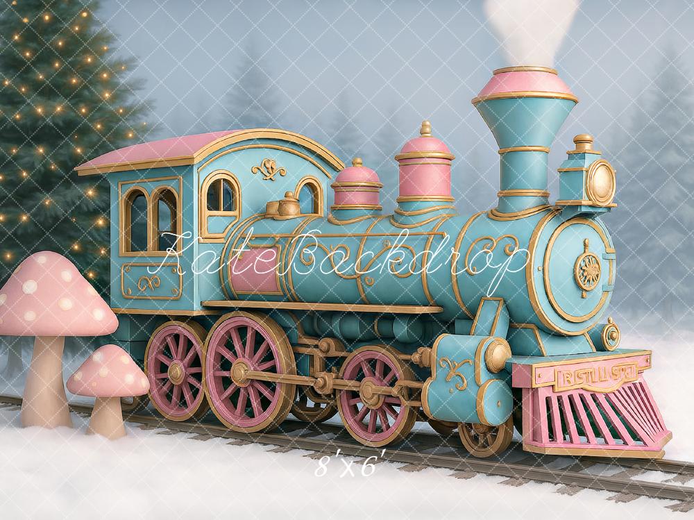Kate Sugarplum Train Christmas Backdrop Designed by Ashley Paul - Kate Backdrop AU
