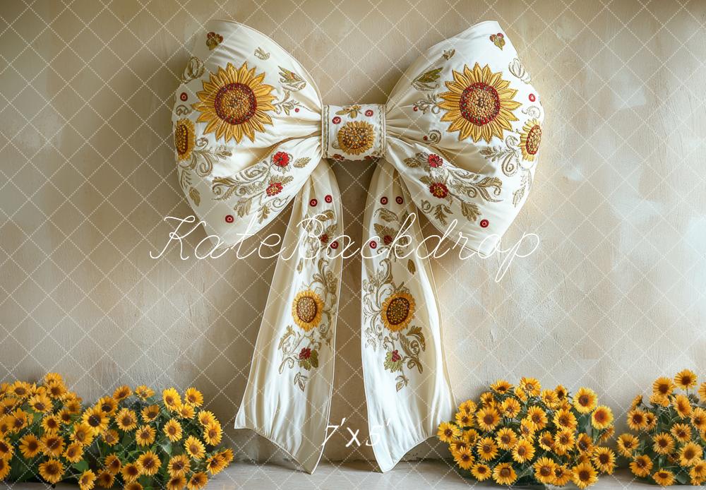 Kate Autumn Sunflower Bow Backdrop Designed by Mini MakeBelieve
