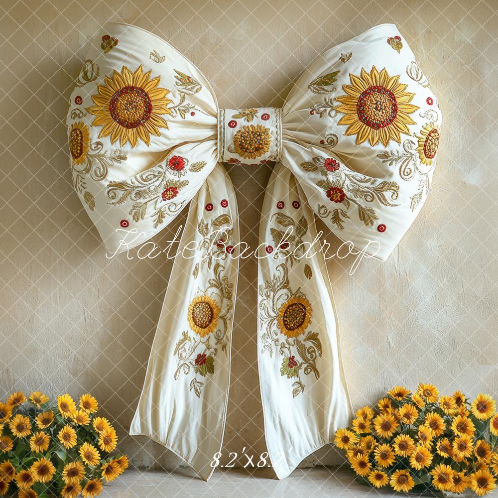 Kate Autumn Sunflower Bow Backdrop Designed by Mini MakeBelieve