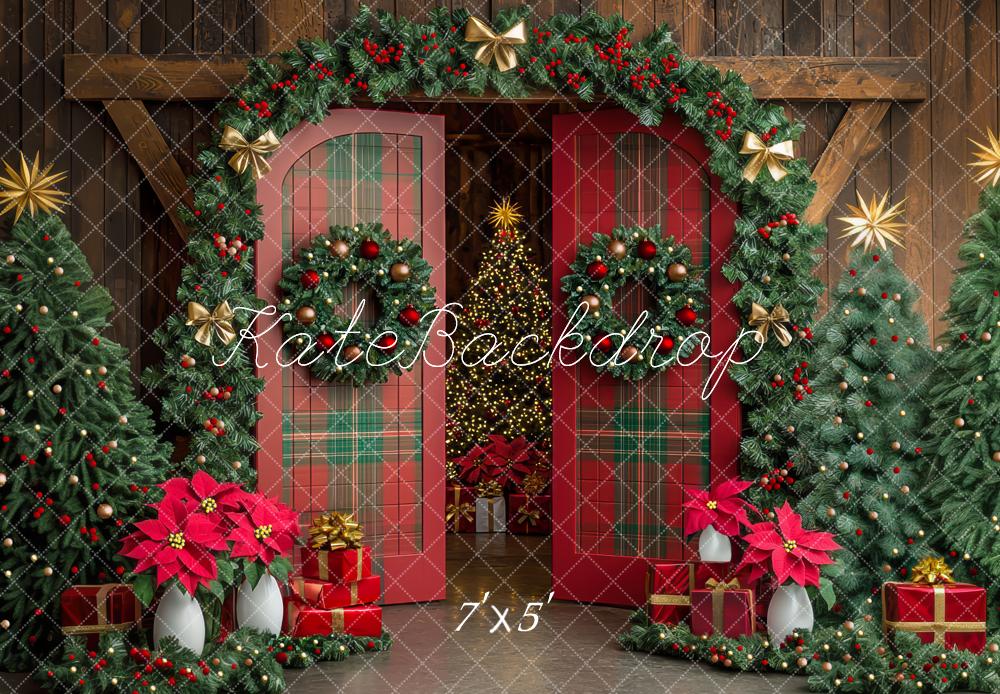 Kate Christmas Plaid Door Backdrop Designed by Mini MakeBelieve - Kate Backdrop AU